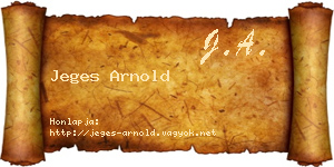 Jeges Arnold névjegykártya